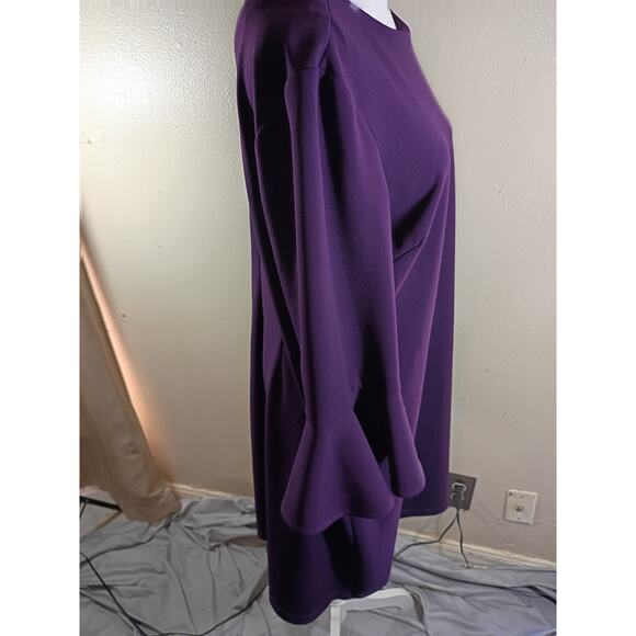 Liz Claiborne Dress Purple Sz 18 Flared Sleeves Office To Party - Picture 2 of 9